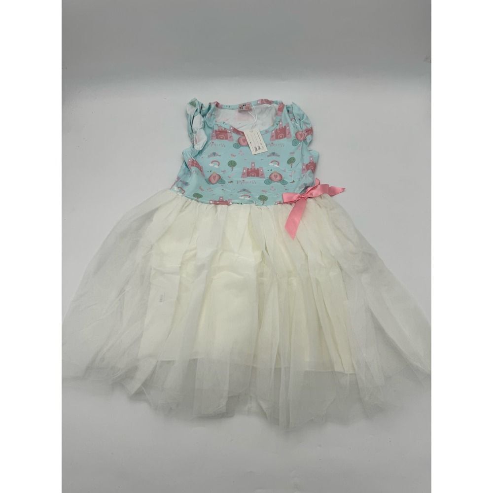 Pete + Lucy Girls Size 10/12 Castle Tutu Party Dress Blue/White NWT